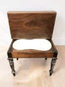 A Victorian mahogany commode stool, width 62 cm.