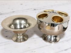 A contemporary silver plated four bottle champagne cooler, diameter 40 cm,