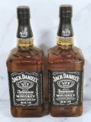 Two bottles of Jack Daniels Old No.7 brand quality Tennessee sour mash whisky, 1L.