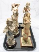 Six Italian resin figures including Giuseppe Armani.