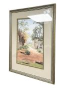 June Colvin : View in parkland, colour chalk, 20 cm x 33 cm.