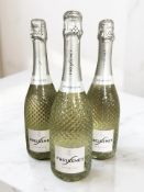 Three bottles of Freixenet prosecco, 75cl.
