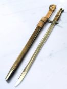 A scarce World War I British 1913-pattern bayonet, stamped 'Vickers 1913',