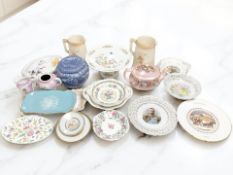 Assorted ceramics including a Maling Rosalind lustre teapot, Chokin Ware, Aynsley, Minton,
