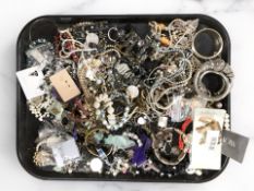 A large quantity of costume bead necklaces, simulated pearls, bangles, etc.