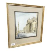 June Colvin : Grey Street, Newcastle Upon Tyne, watercolour, 23 cm x 24 cm.