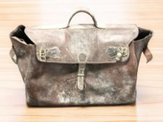 A large antique Gladstone-style bag, width 63 cm.