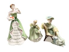 A Royal Doulton figure 'Merry Christmas' HN3096, together with 'Fair Maiden' HN2211,