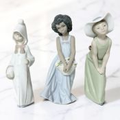 Three Lladro figures of girls, No. 6471, 4678 and 5009.