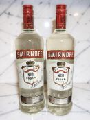 Two bottles of Smirnoff No. 21 vodka, 1L.