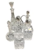 A group of crystal decanters including Royal Doulton.