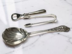 A pair of Victorian silver sugar tongs,