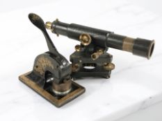 A Stanley of London lacquered brass surveyors level, and a Victorian Chas.