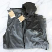 A The North Face hoodie, size XXL, and pair of tracksuit bottoms, size XL, both with retail tags.