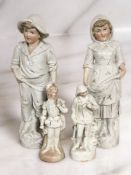 Four various Bavarian porcelain figures, tallest 30 cm.