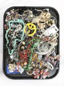 A large quantity of costume bead necklaces, simulated pearls, bangles, etc.