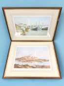 After Ivan Lindsay : St Mary's Lighthouse, colour print, signed to margin, 33 cm x 49 cm,