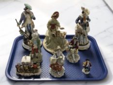 A group of continental porcelain figures including Sitzendorf.