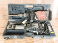 A Bosch GSH16 Professional jackhammer and a Hilti jackhammer.