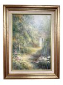 Penny Ward : Path to a doorway, oil on board, 24 cm x 34 cm.