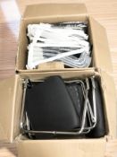 A quantity of chrome framed reception chairs.