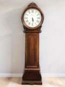 A reproduction drum head grandmother clock signed 'Bentima, Westminster chime', height 157 cm.