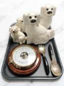 Two pairs of Staffordshire dogs,