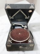 A Colombia portable gramophone.