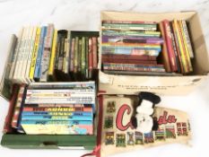 Assorted vintage books and annuals including The Dandy, Cub Scout, etc.
