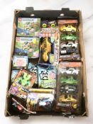 Two LEGO Minecraft sets, die cast cars and other modern toys.