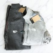 A pair of The North Face grey tracksuit bottoms, size XL, and a The North Face men's grey hoodie,