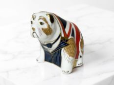 A Royal Crown Derby Winston Churchill bulldog paperweight, gold stopper.