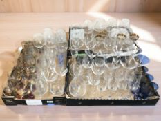 A large quantity of drinking glasses.