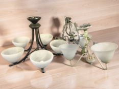 Two contemporary chandeliers.