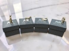 Four miniature Braybrook & Britten sterling silver figures of animals - Squirrel, Rabbit,
