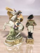 A Capodimonte figure of Napoleon Bonaparte on horseback, height 32 cm,