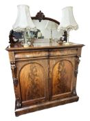 A Victorian mahogany mirror back chiffonier, 130 cm x 67 cm x 183 cm.