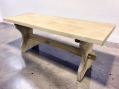 A rectangular oak refectory coffee table, length 152 cm.