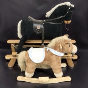 Two contemporary rocking horses, largest 110 cm wide.
