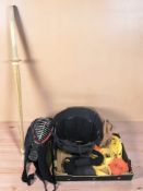 A collection of kendo equipment.