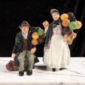Two Royal Doulton figures 'Piddy Pennyfarthing' HN1843 and 'The Balloon Man' HN1954.