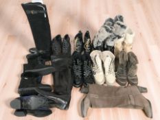 Assorted lady's shoes and boots including Russell & Bromely, Emu Australia, etc.