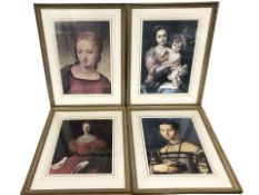 A group of gilt framed old master prints, each approximately 69 cm x 52 cm overall.
