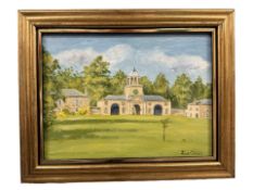 June Colvin : Wallington Hall, oil on board, signed, 19 cm x 14 cm.