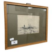 George Horton : The Betsy Ann, pen and ink, 17 cm x 13 cm, signed in pencil.