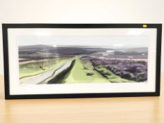 After Jim Ray : Summer on the moor, colour print, 31 cm x 87 cm.