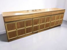 An A H McIntosh & Co Limited of Kirkcaldy Scotland teak sideboard base unit, 180 cm x 43 cm x 60 cm.