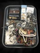 Assorted costume jewellery, simulated pearls, dress rings, etc.