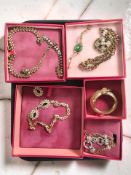 Five boxes of Butler & Wilson jewellery including necklaces, crocodile bangle, etc.