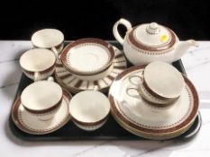 Nineteen pieces of Royal Doulton Caspian tea china.